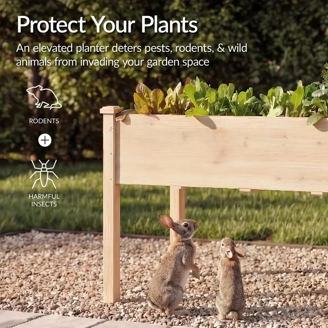 Best Choice Products SKY6152, Natural 72 x 24 x 30-inch elevated wood planter, product gallery view 7