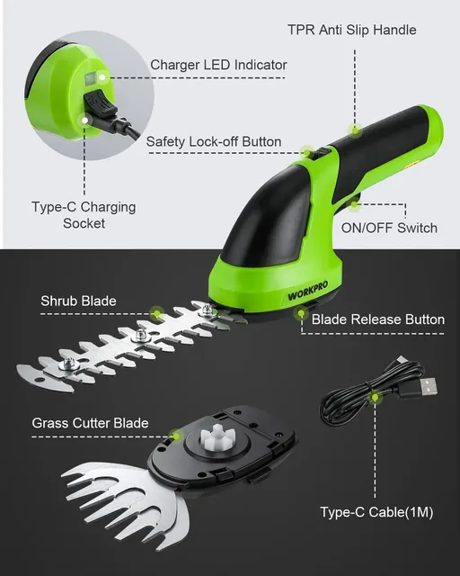 WORKPRO 7.2V grass shear and shrub trimmer, product gallery view 7