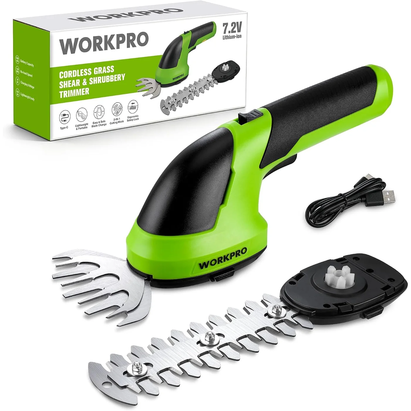 WORKPRO 7.2V grass shear and shrub trimmer, product gallery view 1