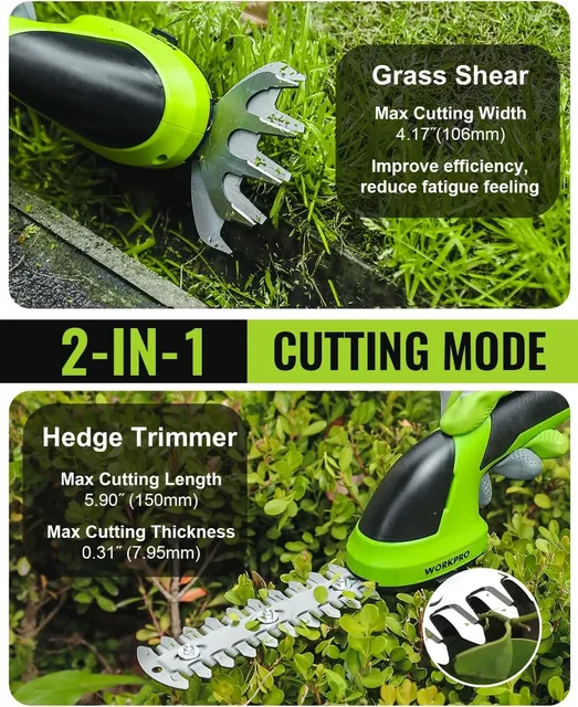 WORKPRO 7.2V grass shear and shrub trimmer, product gallery view 2