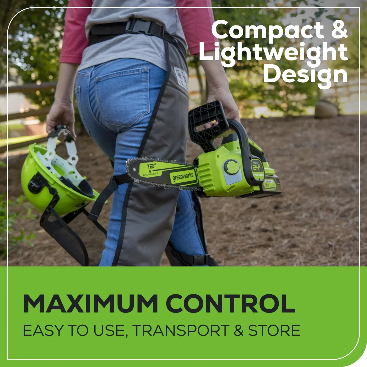 Greenworks CS24L410 chainsaw, manufacturer gallery view 6