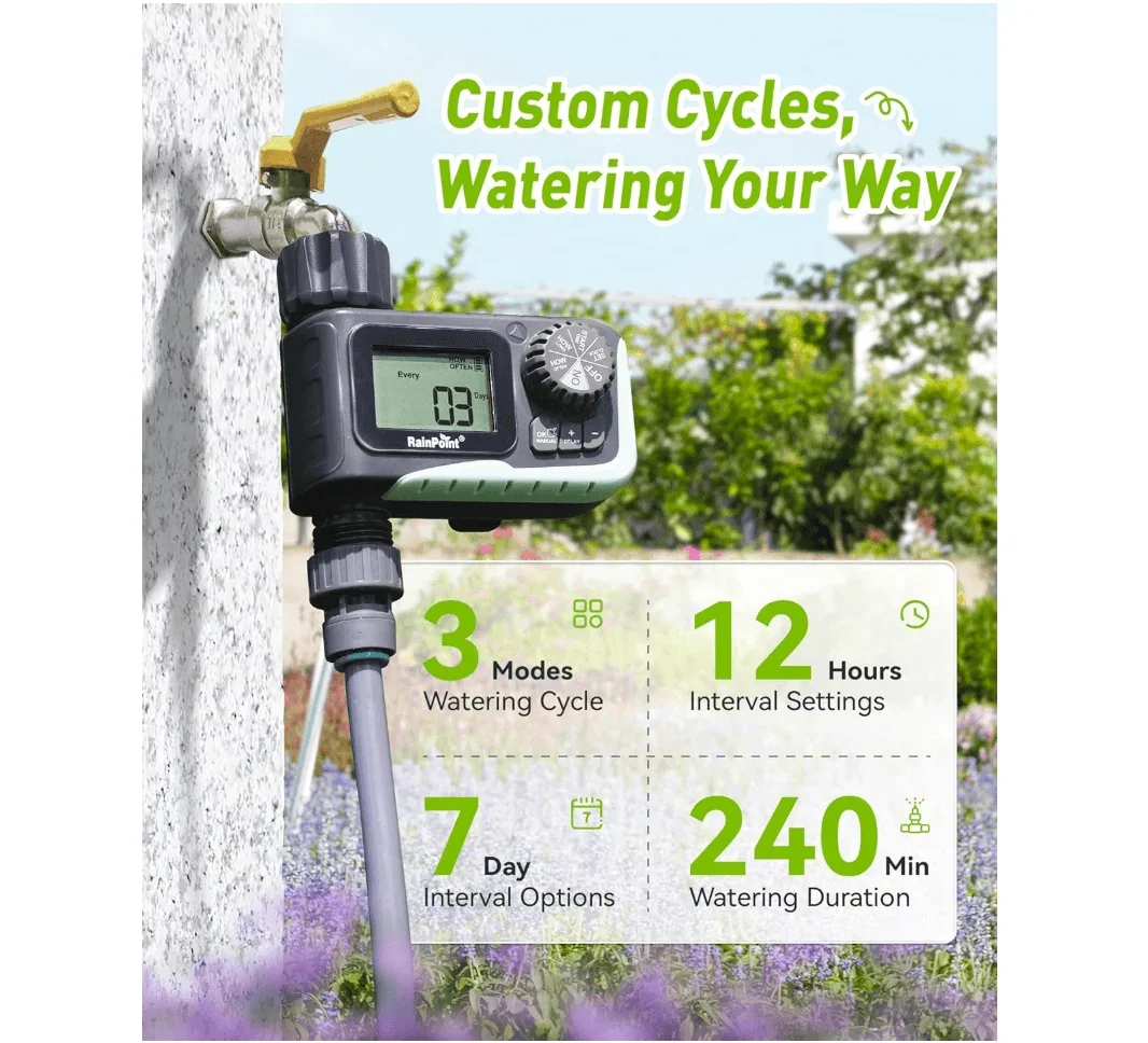 RAINPOINT ITV105NH one-outlet gray/green sprinkler timer, manufacturer gallery view 6