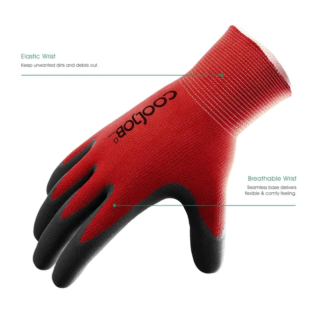 COOLJOB large black and red gardening gloves, two pairs, gallery view 5