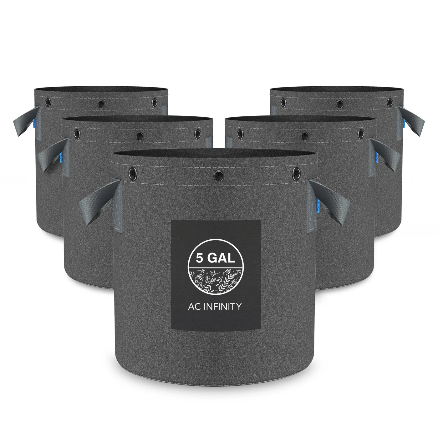 AC Infinity 5-gallon fabric pots, five pack, product view 1