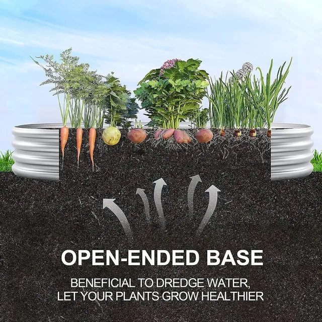 Land Guard Qst-25N080072-1SR silver oval raised bed, 4 x 2 x 1 feet, gallery view 4