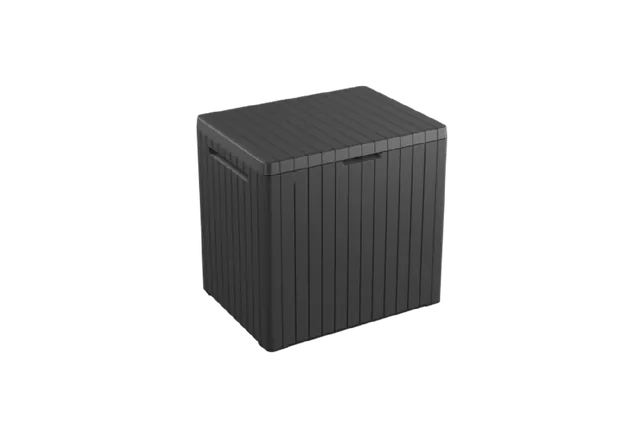 Keter City 30-gallon deck box, grey, product view 1