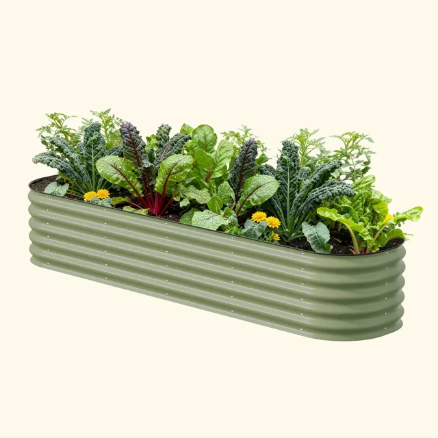 Vego Garden 17-inch tall 9-in-1 raised bed in Olive Green
