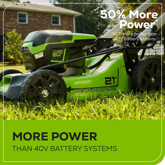 Greenworks 60V 21-inch self-propelled mower kit, product gallery view 7