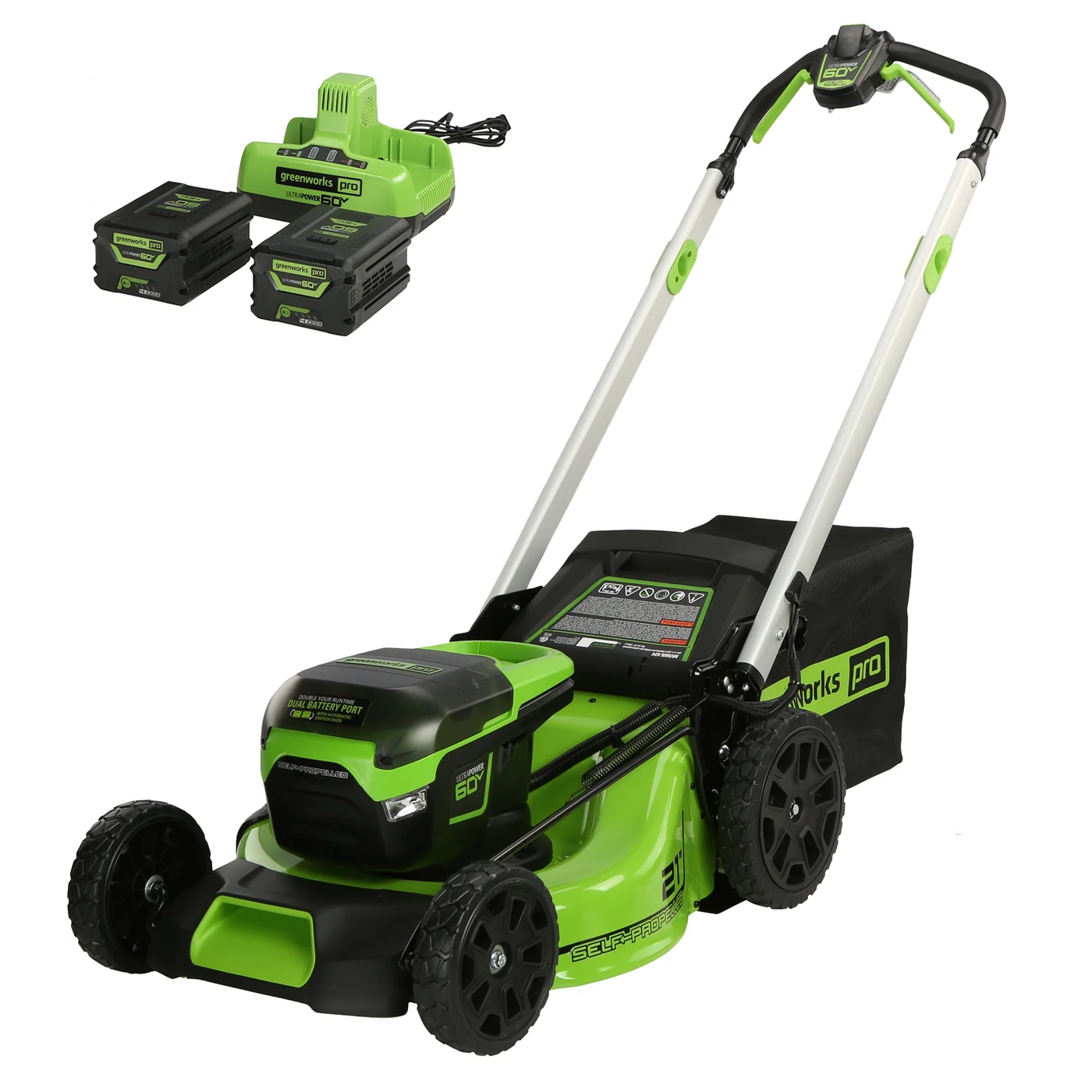 Greenworks 60V 21-inch self-propelled mower kit, product gallery view 1
