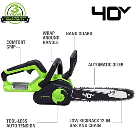 Greenworks CS40B00 chainsaw, manufacturer gallery view 3