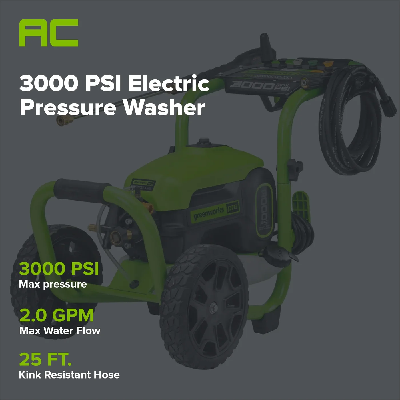 Greenworks GPW3001 pressure washer, manufacturer gallery view 2