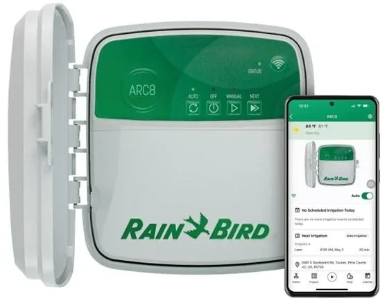 Rain Bird ARC8 eight-zone smart irrigation controller, product view 1