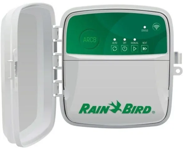 Rain Bird ARC8 eight-zone smart irrigation controller, detail or garden-use view 2