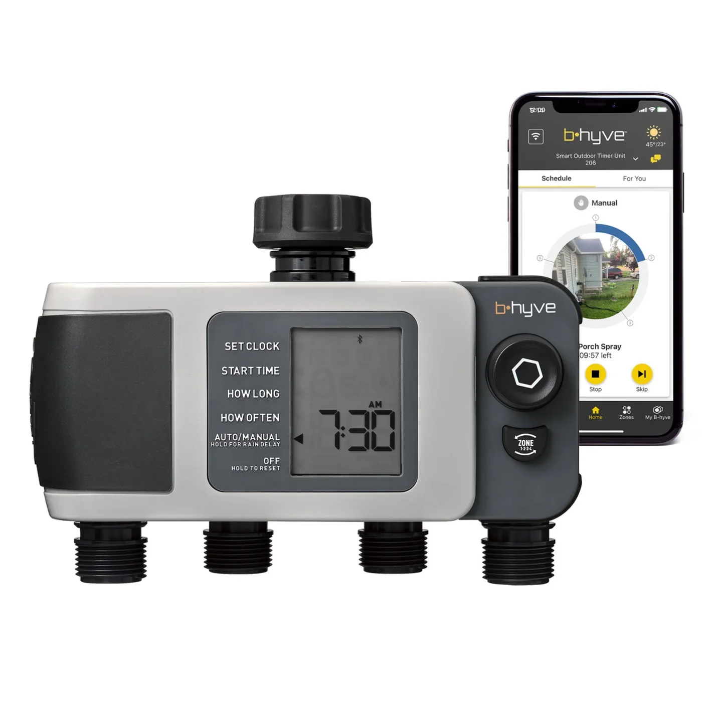 Orbit B-hyve XD 24634 Four-Outlet Bluetooth Hose Timer, product view