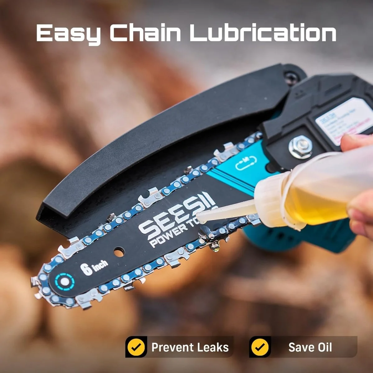 SEESII M6 Lite 6-inch mini chainsaw kit, product gallery view 1