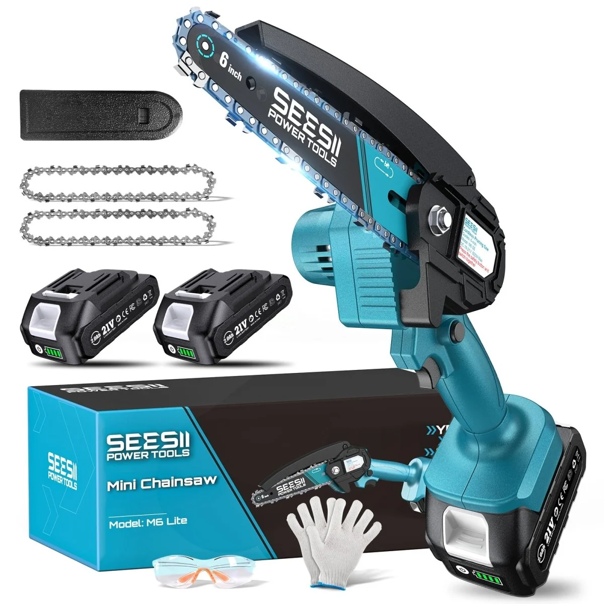SEESII M6 Lite 6-inch mini chainsaw kit, product gallery view 2