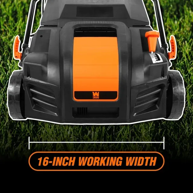 WEN DT1516 16-Inch 15-Amp 2-in-1 Electric Dethatcher and Scarifier with Collection Bag