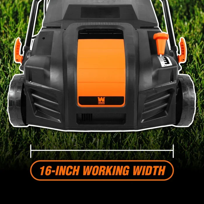 WEN DT1516 16-Inch 15-Amp 2-in-1 Electric Dethatcher and Scarifier with Collection Bag