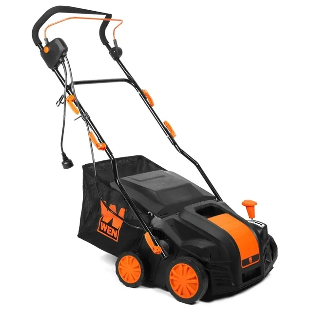 WEN DT1516 16-Inch 15-Amp 2-in-1 Electric Dethatcher and Scarifier with Collection Bag