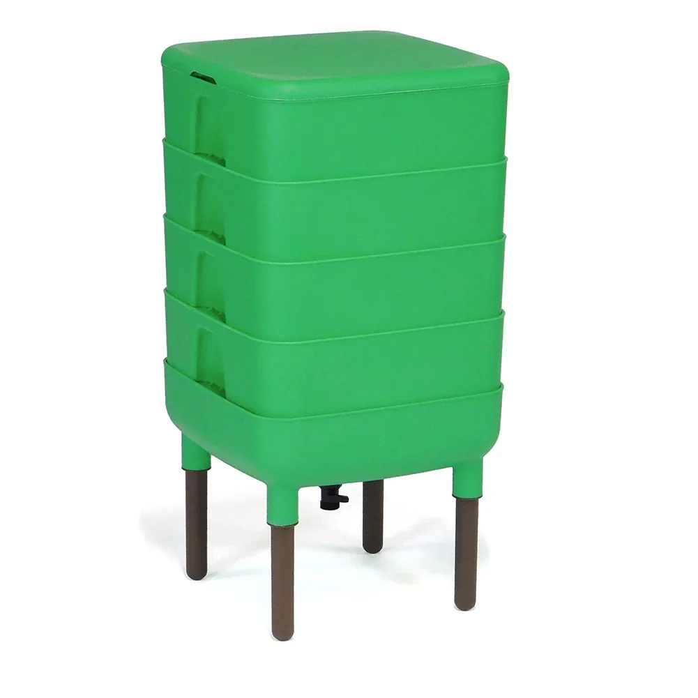 FCMP Essential Living four-tray worm composter, green manufacturer product view 1