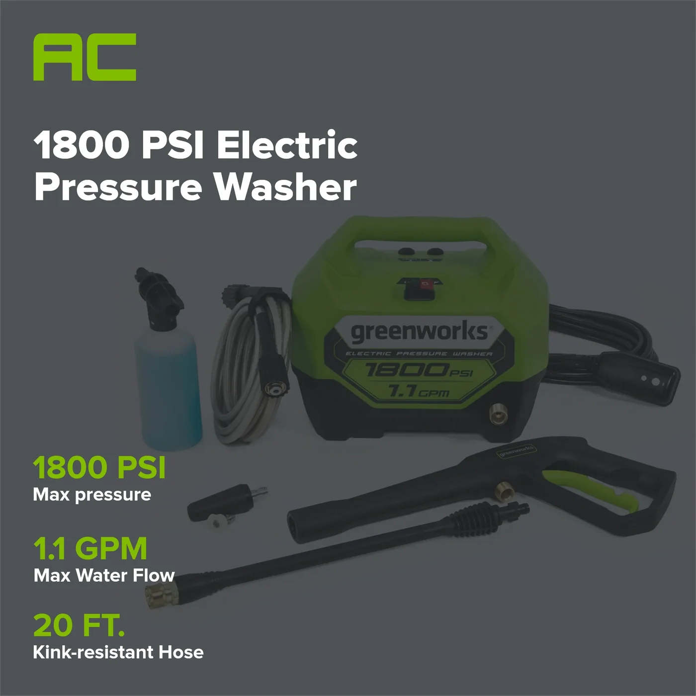 Greenworks 5110202 pressure washer, manufacturer gallery view 2