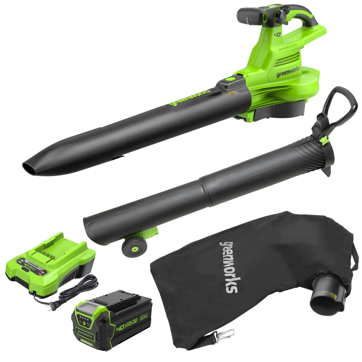 Greenworks BVF444 leaf vacuum, manufacturer gallery view 1