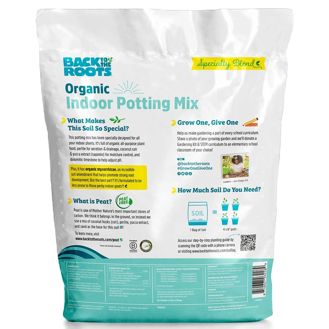 Back to the Roots 6-quart organic indoor potting mix, product photograph 8