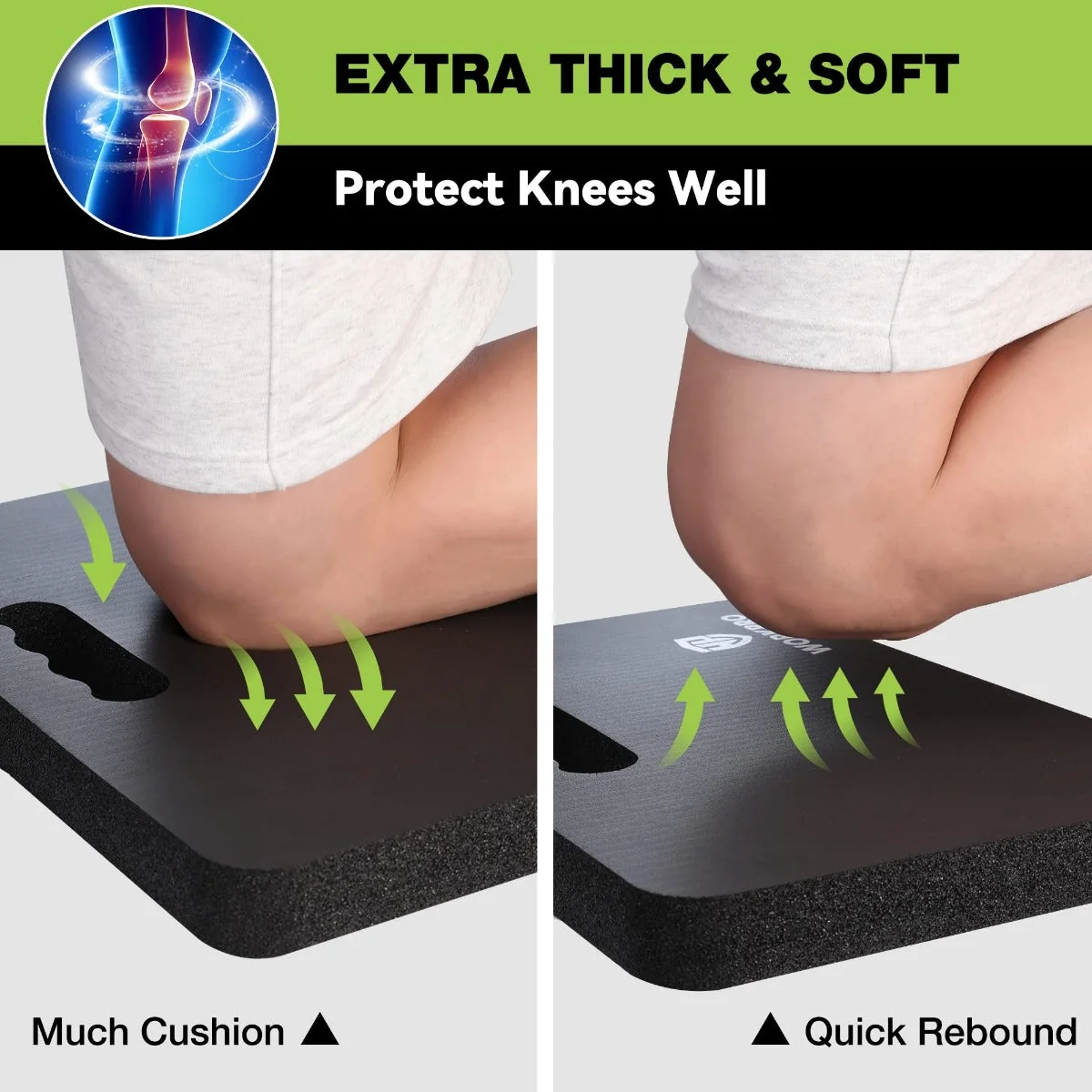 WORKPRO 17.5 × 11 × 1.5-inch kneeling pad, black, product view 2