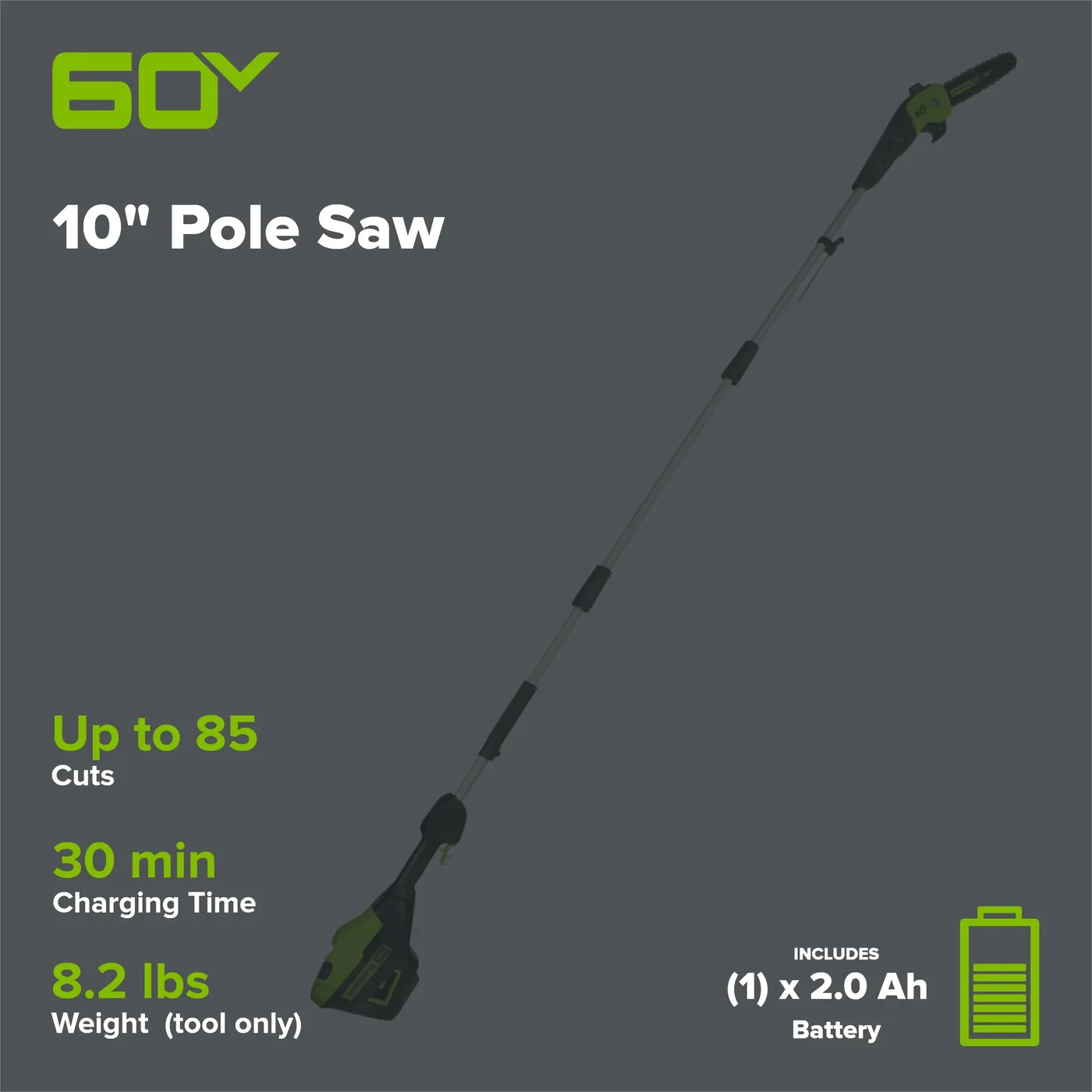 Greenworks 1405602 pole saw, manufacturer gallery view 2