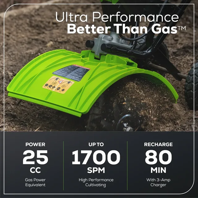Greenworks TL60L410 cultivator, manufacturer gallery view 3