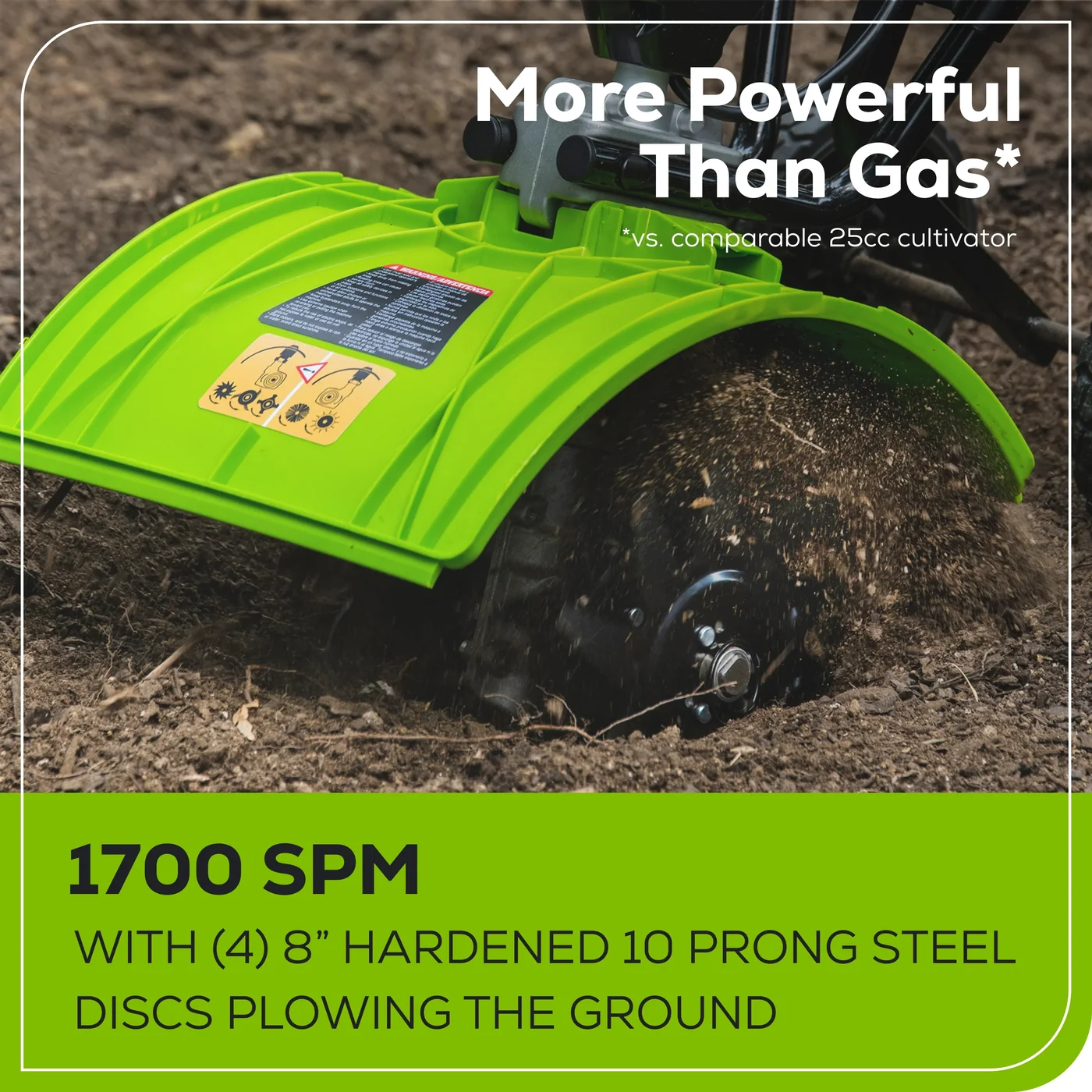Greenworks TL60L410 cultivator, manufacturer gallery view 5