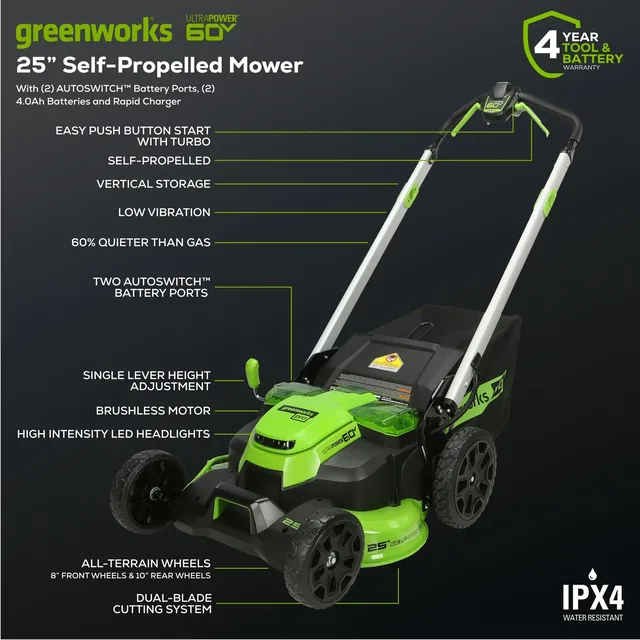 Greenworks MO60L427 mower, manufacturer gallery view 3