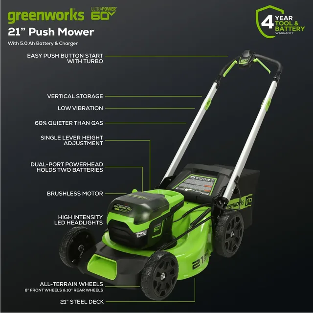 Greenworks MO60L516 mower, manufacturer gallery view 4