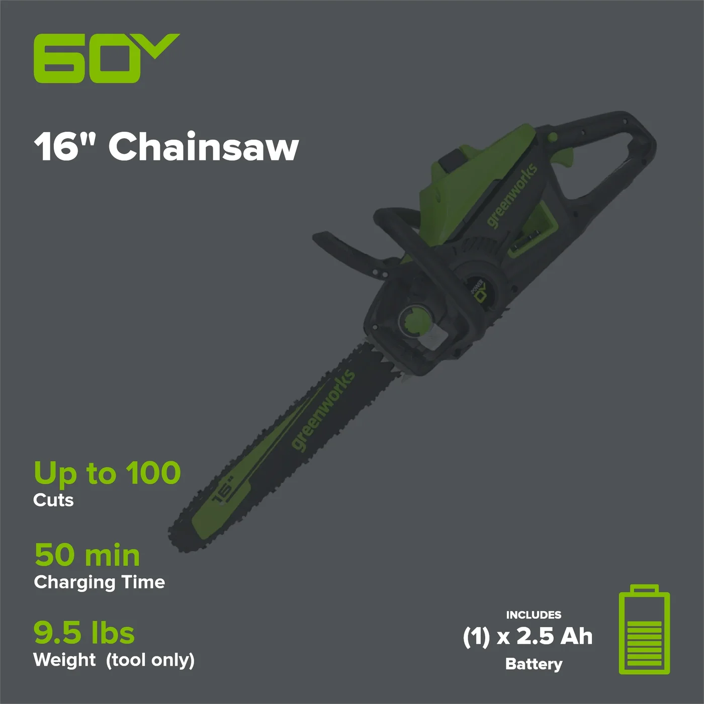 Greenworks 2019202 chainsaw, manufacturer gallery view 2