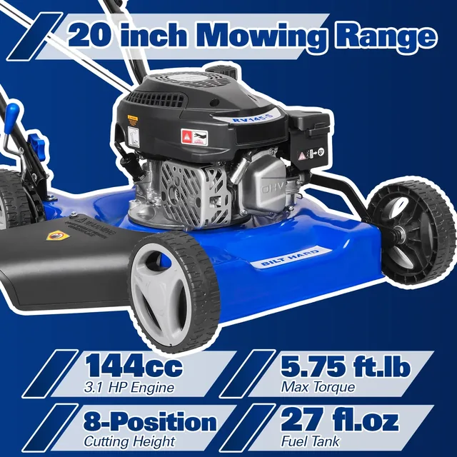 BILT HARD 20-inch gas lawn mower specifications