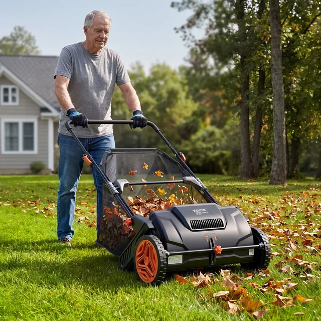 VEVOR 21-inch push lawn sweeper, product photograph 8