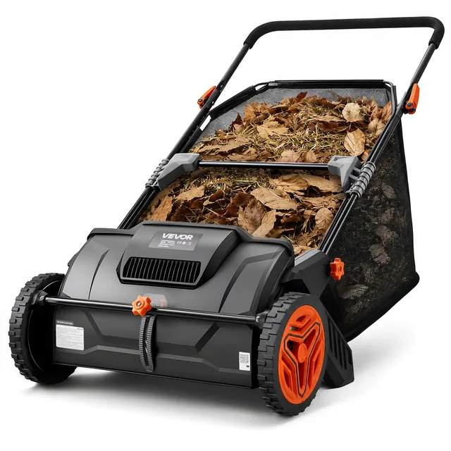 VEVOR 21-inch push lawn sweeper, an example of yard cleanup & hauling