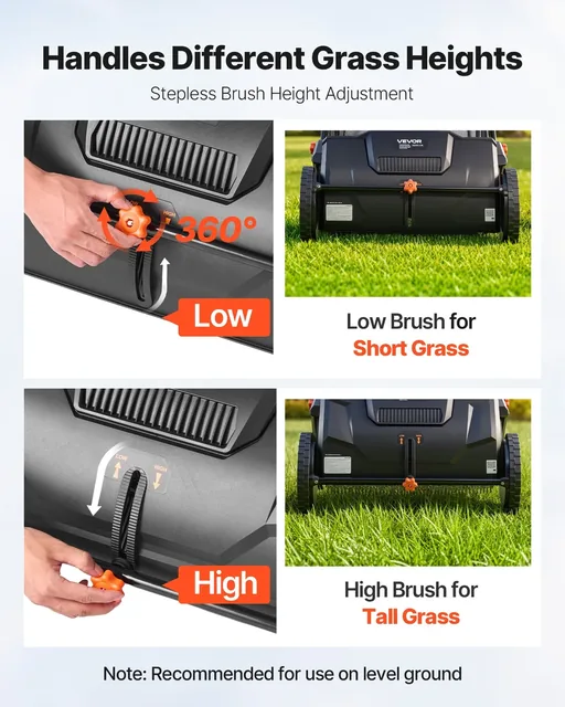 VEVOR 21-inch push lawn sweeper, product photograph 4