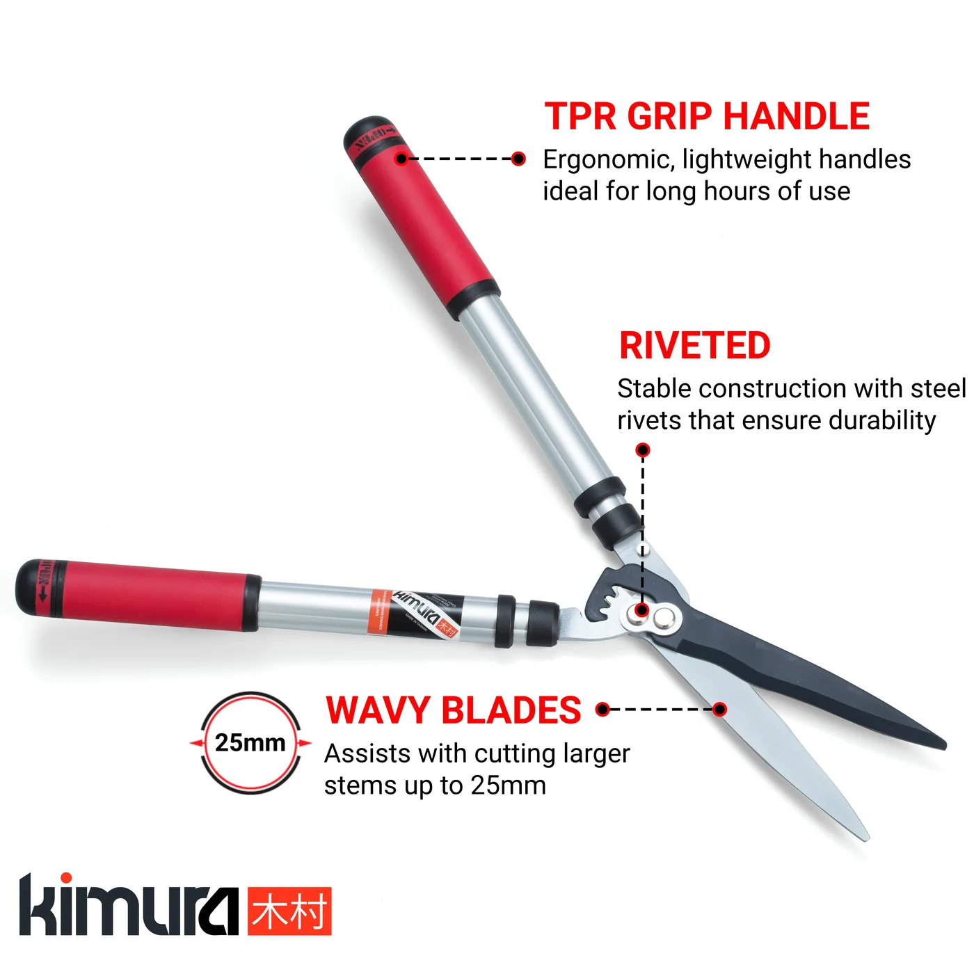 Kimura Pro telescopic hedge shears, product gallery view 4