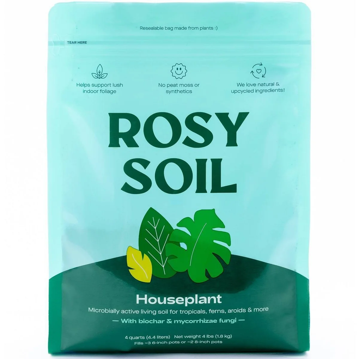 Rosy Soil Houseplant potting mix, 4 quart, product view 1