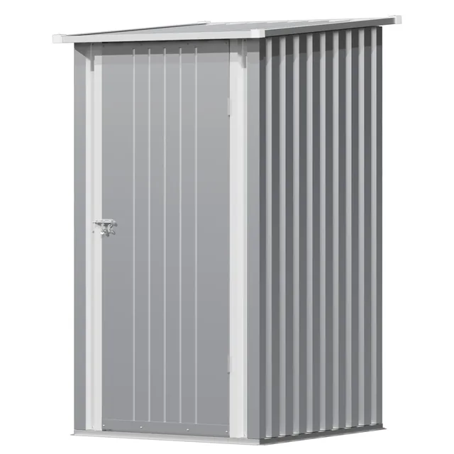 Patiowell 3 × 3-foot metal shed, grey, product view 1