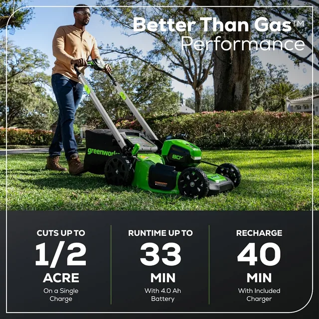 Greenworks MO80L416 mower, manufacturer gallery view 4