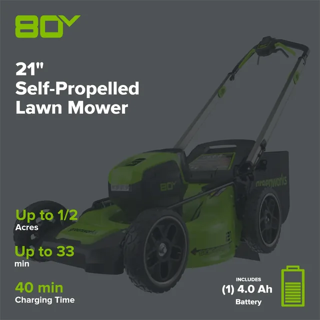 Greenworks MO80L416 mower, manufacturer gallery view 2