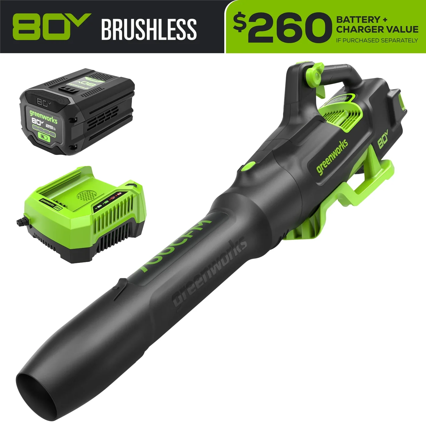 Greenworks BL80L2515 leaf blower, manufacturer gallery view 1