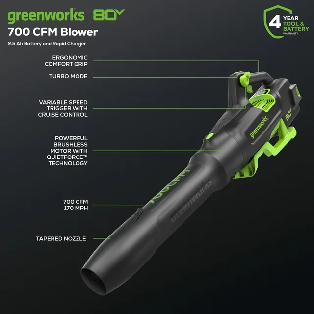 Greenworks BL80L2515 leaf blower, manufacturer gallery view 4