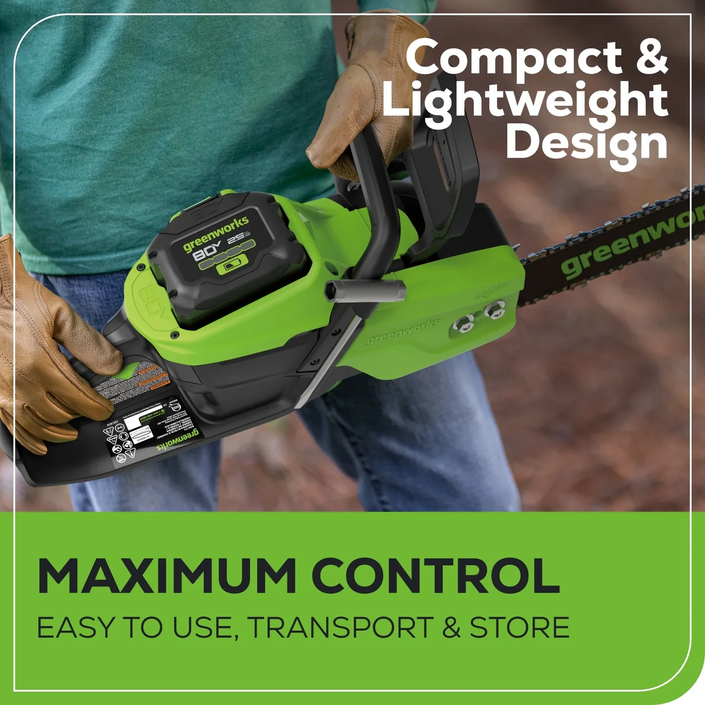Greenworks CS80L2513 chainsaw, manufacturer gallery view 5