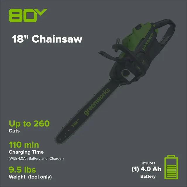 Greenworks CS80L417 chainsaw, manufacturer gallery view 2
