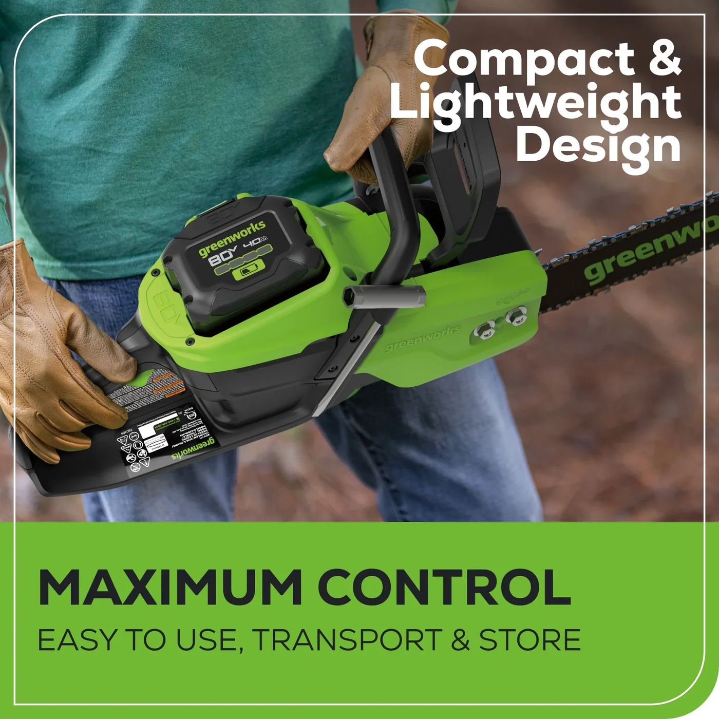 Greenworks CS80L417 chainsaw, manufacturer gallery view 6