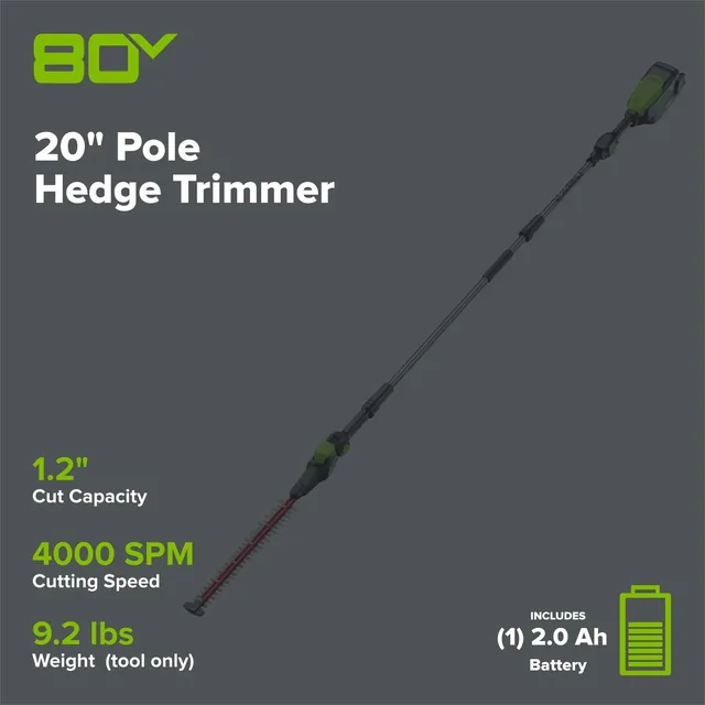 Greenworks 2308202 pole hedge trimmer, manufacturer gallery view 2