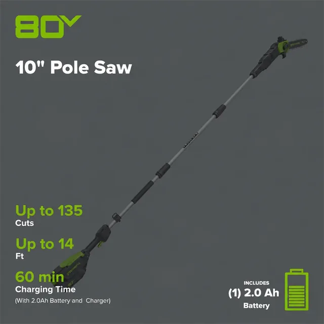 Greenworks PS80L212 pole saw, manufacturer gallery view 2